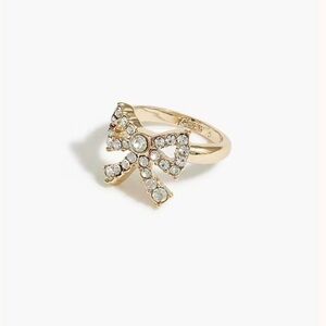 J crew Crystal bow ring size 9